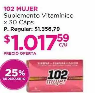 Punto de Salud 102 Mujer Suplemento Vitamínico 25% De Descuento oferta