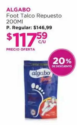 Punto de Salud Algabo Foot Talco Repuesto 20% De Descuento oferta