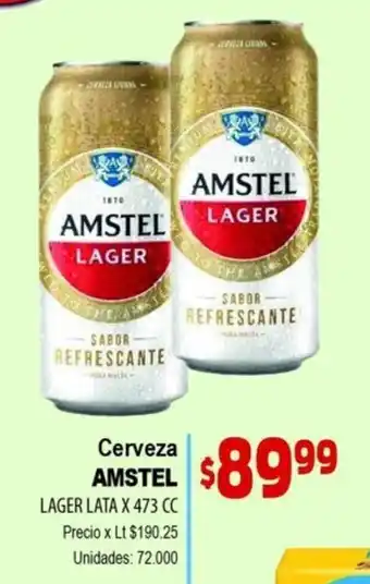Amstel Cerveza Lager lata x 473 cc