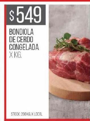 Disco Bondiola de cerdo congelada x kg oferta
