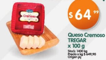 Supermercados Buenos Días Tregar Queso Cremoso x 100 g oferta