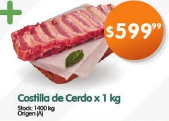 Supermercados Buenos Días Costilla de Cerdo x 1 kg oferta