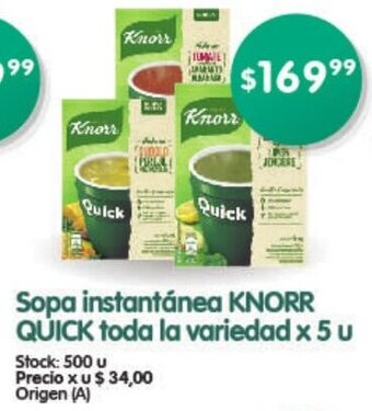 Supermercados Buenos Días Knorr Quick Sopa Instantánea Toda La Variedad x 5 u oferta