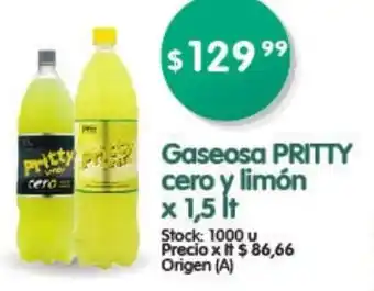 Supermercados Buenos Días Pritty Gaseosa Cero y Limón x 1.5 lt oferta