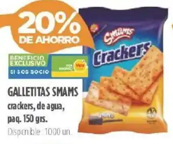 Supermercados Vea Smams Galletitas Crackers, de Agua 150 grs oferta