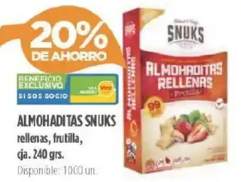 Supermercados Vea Almohaditas Snuks Rellenas, Frutilla 240 grs oferta