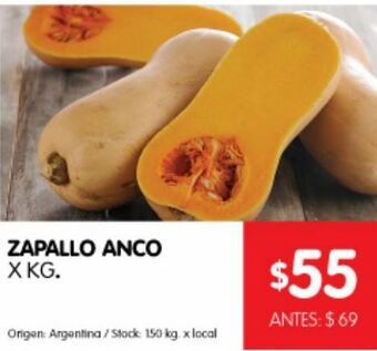 Disco Zapallo anco x kg oferta