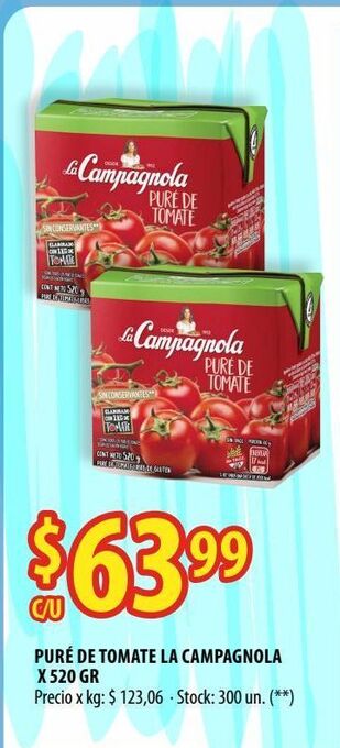Punto Mayorista Puré de tomate la campagnola x 520 gr oferta