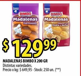 Punto Mayorista Madalenas bimbo x 200g oferta
