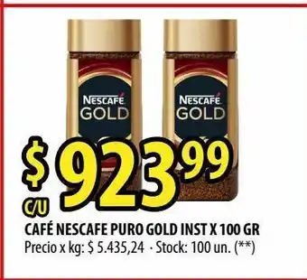 Punto Mayorista Café nescafe puro gold inst x 100 gr oferta