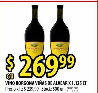 Punto Mayorista Vino borgona viñas de alvear x 1.125 lt oferta