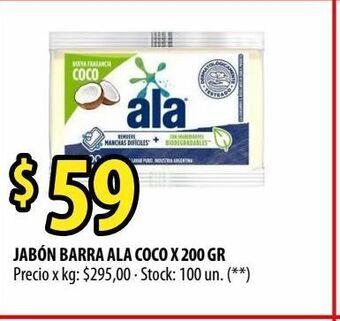 Punto Mayorista Jabón barra ala coco x 200 gr oferta