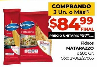 Diarco Fideos matarazzo 500g oferta