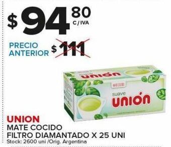 Carrefour Maxi Mate cocido unión 25un oferta