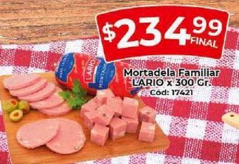 Diarco Mortadela familiar lario x 300 gr oferta
