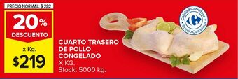 Carrefour Maxi Cuarto trasero de pollo congelado kg oferta