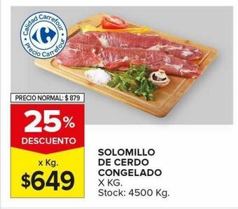 Carrefour Maxi Solomillo de cerdo congelado kg oferta