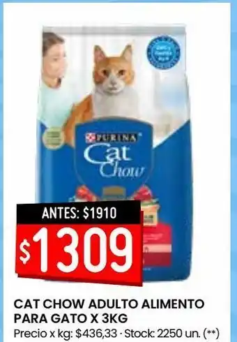 Changomas Cat chow adulto alimento para gato x 3kg oferta