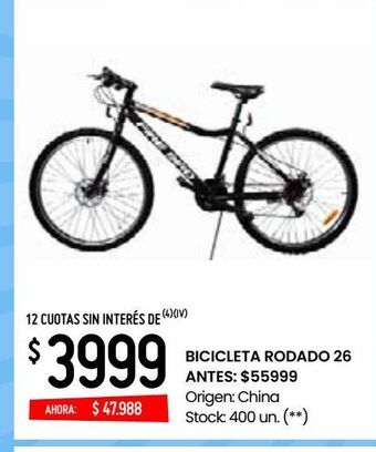 Walmart Bicicleta rodado 26 oferta