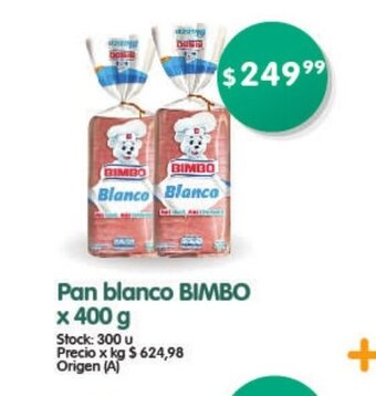 Supermercados Buenos Días Pan blanco Bimbo x 400g oferta