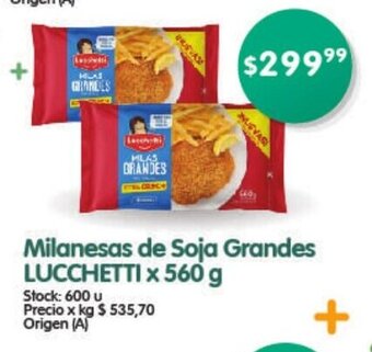 Supermercados Buenos Días Milanesas de Soja Grandes Lucchetti x 560g oferta