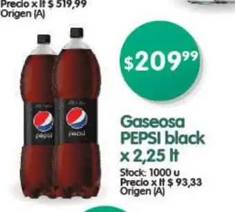 Supermercados Buenos Días Pepsi Gaseosa black x 2,25 lt oferta