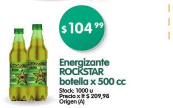 Supermercados Buenos Días Rockstar Energizante botella x 500 cc oferta