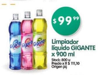 Supermercados Buenos Días Gigante Limpiador líquido x 900ml oferta