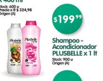 Supermercados Buenos Días Plusbelle Shampoo - Acondicionador x 1 lt oferta