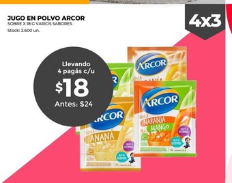 Supermercados Tadicor Jugo En Polvo Arcor Sobre x 18 g Varios Sabores oferta