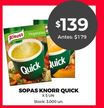 Supermercados Tadicor Knorr Sopas Quick x 5 Un oferta