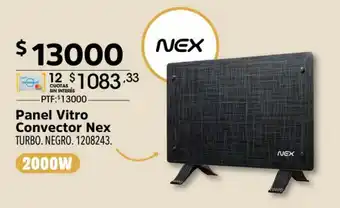 Easy Panel Vitro Convector Nex Turbo Negro 1208243 2000W oferta