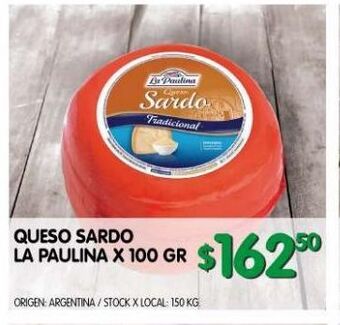 Jumbo Queso sardo la paulina x 100 gr oferta