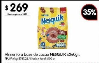 Disco Cacao en polvo nesquik 360g oferta