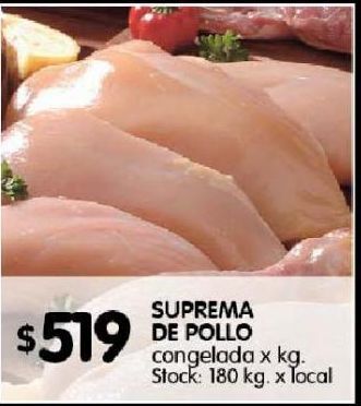 Disco Suprema de pollo congelada x kg oferta
