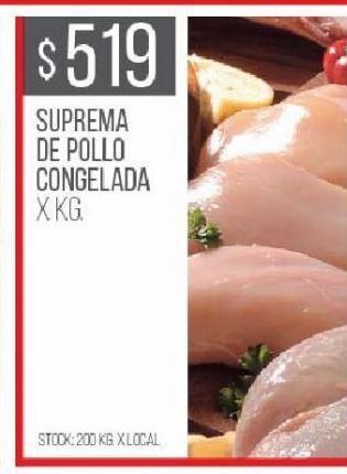 Disco Suprema de pollo congelada x kg oferta