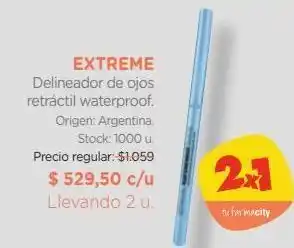 Farmacity Delineador de ojos retráctil extreme waterproof black x 0.28 gr oferta