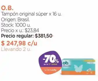 Farmacity Tampones o.b originales super x 16 un oferta