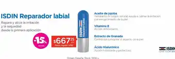 Farmacity Reparador labial isdin con ácido hialurónico x 4 g oferta