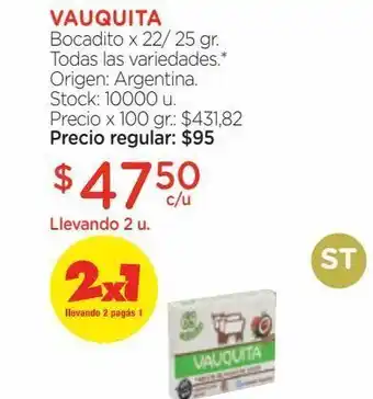 Farmacity Tableta vauquita de dulce de leche sabor a coco x 22 g oferta