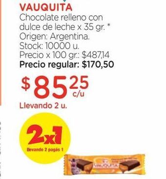 Farmacity Chocolate vauquita relleno con dulce de leche x 35 g oferta