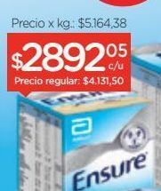 Suplemento nutricional ensure en polvo de vainilla x 800 g