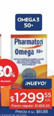Farmacity Suplemento dietario pharmaton 50+ omega x 30 cápsulas oferta
