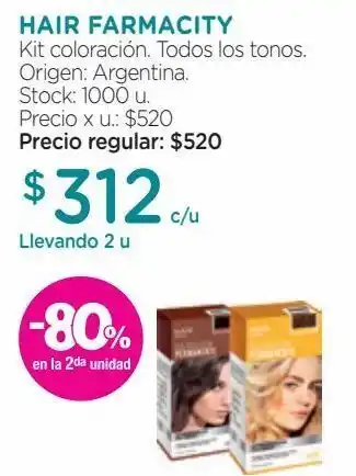 Farmacity Hair farmacity kit coloración. todos los tonos. oferta