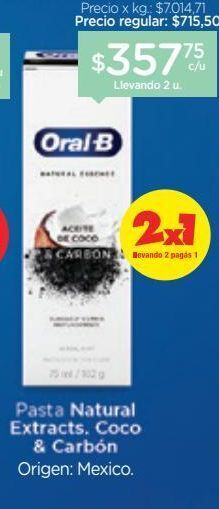 Farmacity Crema dental natural essence aceite de coco & carbon x 102 g oferta