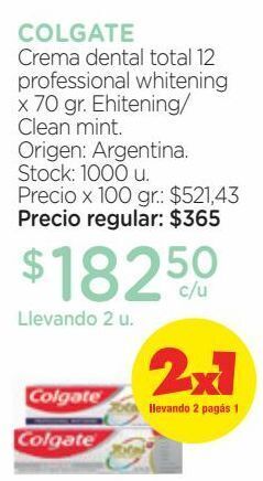 Farmacity Crema dental total 12 professional whitening x 70 gr. oferta