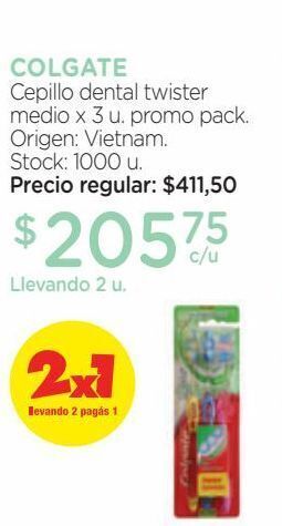 Farmacity Cepillo dental twister medio x 3 u. promo pack. oferta