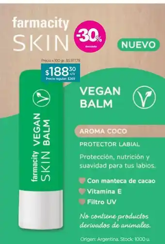 Farmacity Protector labial vegano x 4,5 g oferta