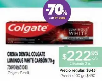 Farmacity Dentifrico charcoal x 70 gr oferta