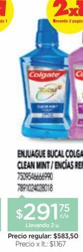 Farmacity Enjuague bucal total 12 clean mint x 500 ml oferta